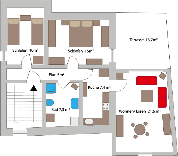 Grundriss-Wohnung